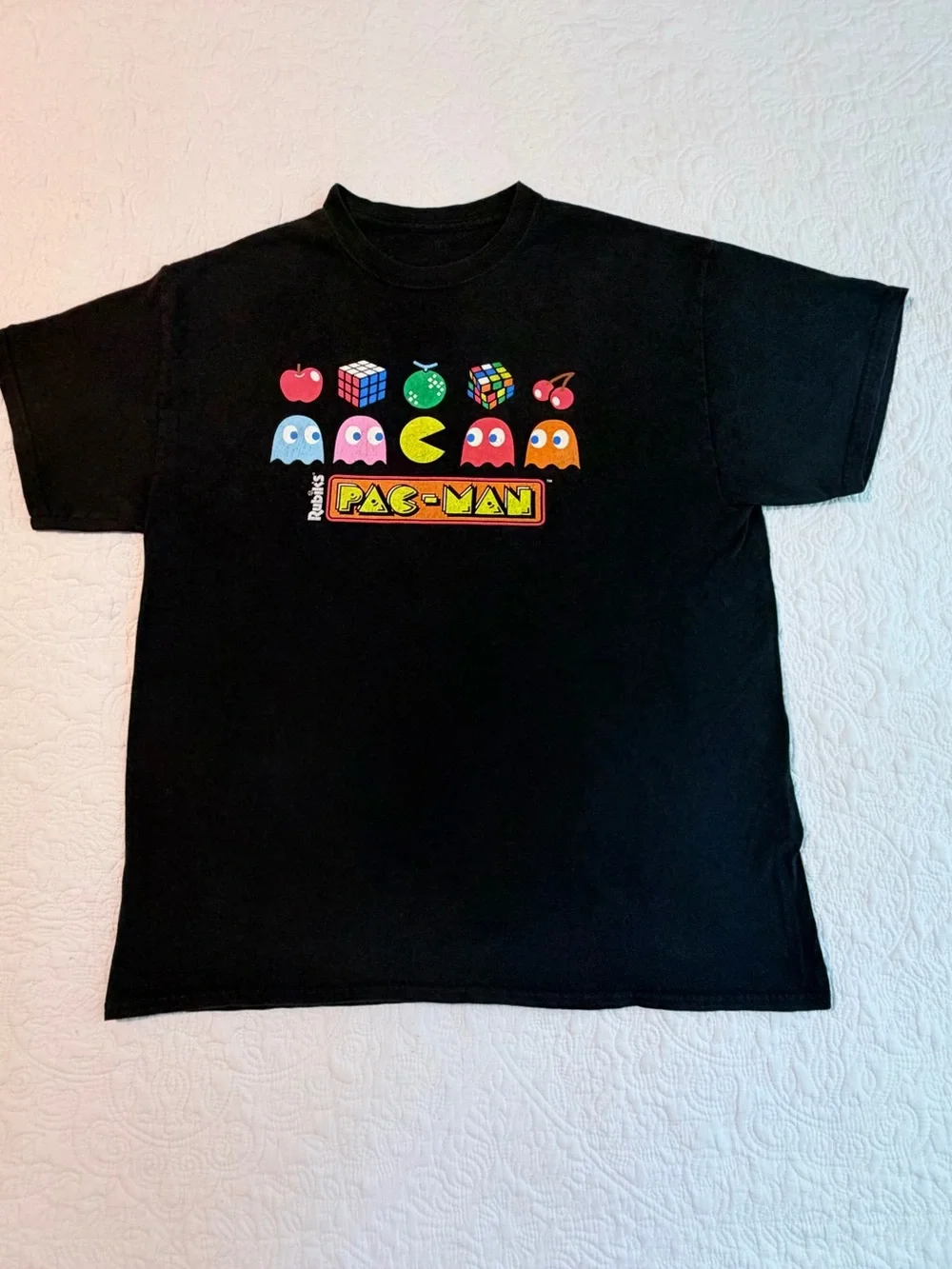 Brisco Brands | Rubik’s Pac-Man | Black Graphic T Shirt | Size XL